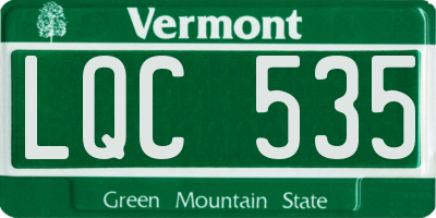 VT license plate LQC535