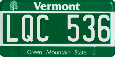 VT license plate LQC536