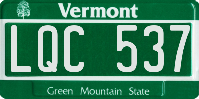 VT license plate LQC537