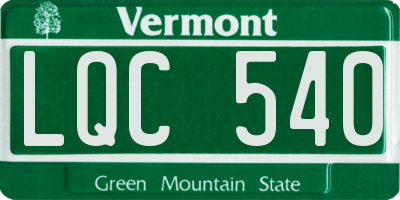 VT license plate LQC540