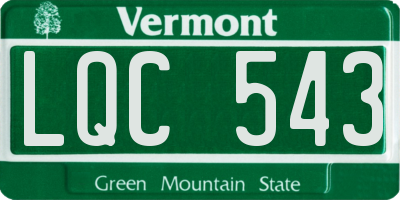 VT license plate LQC543