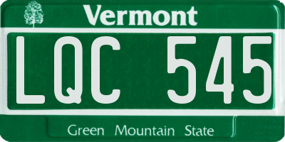 VT license plate LQC545