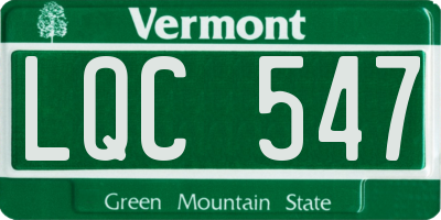 VT license plate LQC547