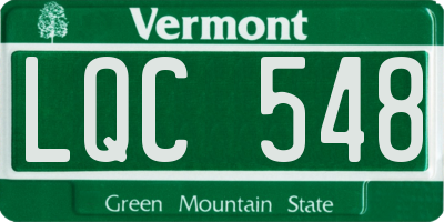 VT license plate LQC548