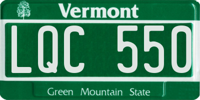 VT license plate LQC550