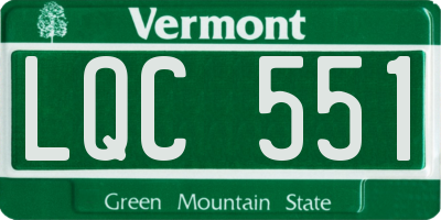 VT license plate LQC551