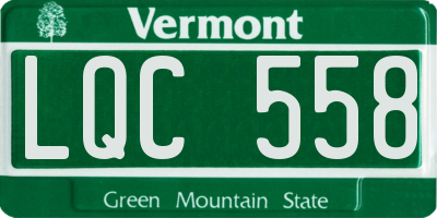 VT license plate LQC558