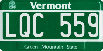 VT license plate LQC559