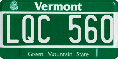 VT license plate LQC560