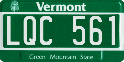 VT license plate LQC561