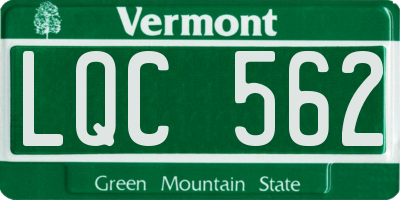 VT license plate LQC562