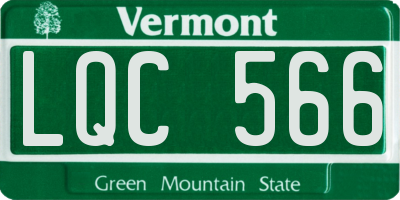 VT license plate LQC566