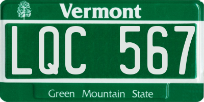 VT license plate LQC567