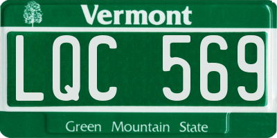 VT license plate LQC569