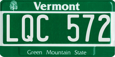 VT license plate LQC572