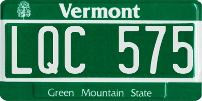 VT license plate LQC575