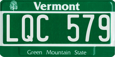 VT license plate LQC579