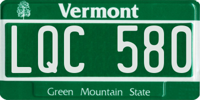 VT license plate LQC580