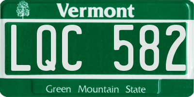 VT license plate LQC582