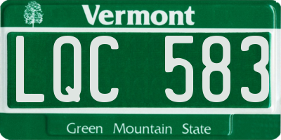 VT license plate LQC583