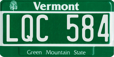 VT license plate LQC584
