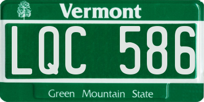 VT license plate LQC586