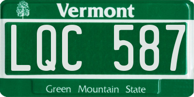 VT license plate LQC587