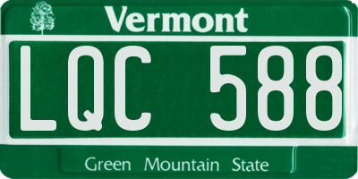 VT license plate LQC588