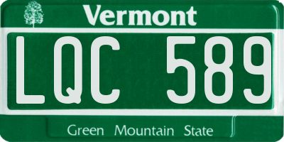 VT license plate LQC589