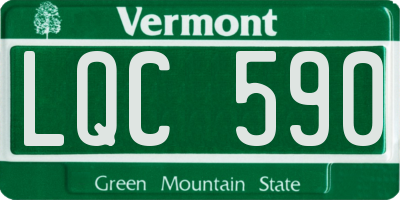 VT license plate LQC590