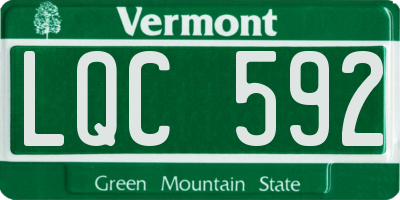 VT license plate LQC592