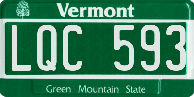 VT license plate LQC593