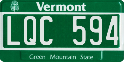 VT license plate LQC594