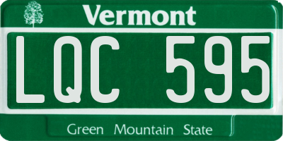 VT license plate LQC595