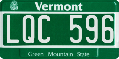 VT license plate LQC596