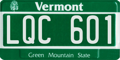 VT license plate LQC601