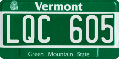 VT license plate LQC605