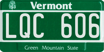 VT license plate LQC606