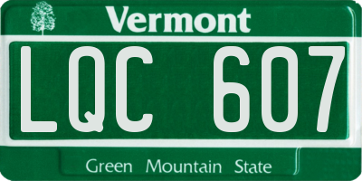 VT license plate LQC607
