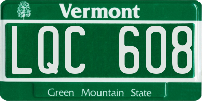 VT license plate LQC608