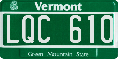 VT license plate LQC610