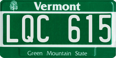 VT license plate LQC615