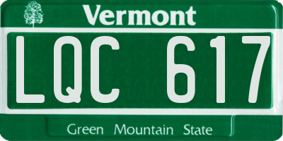 VT license plate LQC617