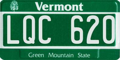 VT license plate LQC620