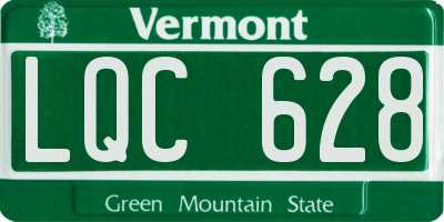 VT license plate LQC628