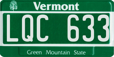 VT license plate LQC633