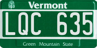VT license plate LQC635