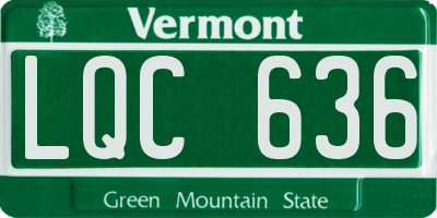 VT license plate LQC636