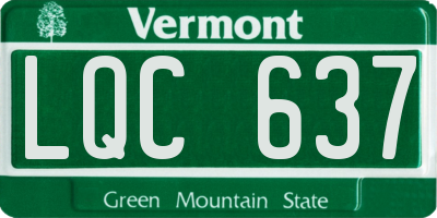 VT license plate LQC637