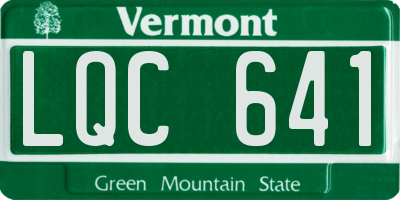 VT license plate LQC641